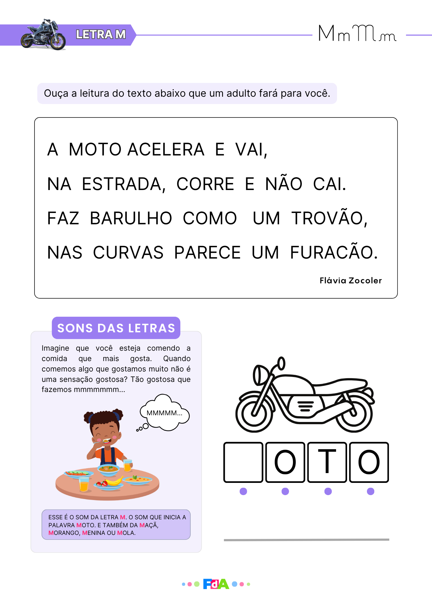 Atividade 1 do material didático da Letra M