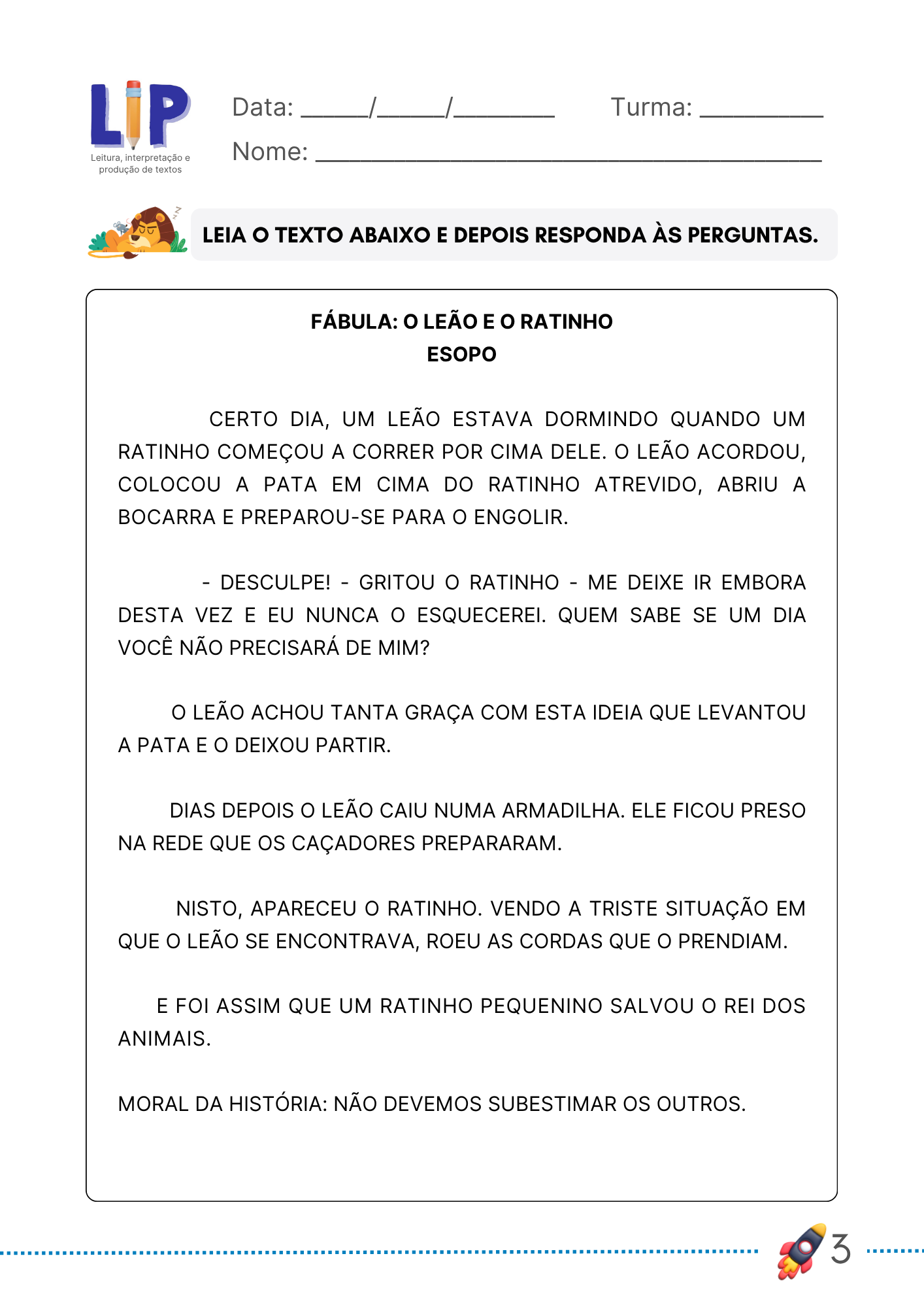Atividade 1 de interpretação e produção textual